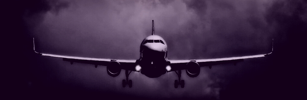 In Flight Airliner in Grayscale Photo